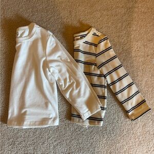 SHEIN Kids Long Sleeve White and Striped Tees